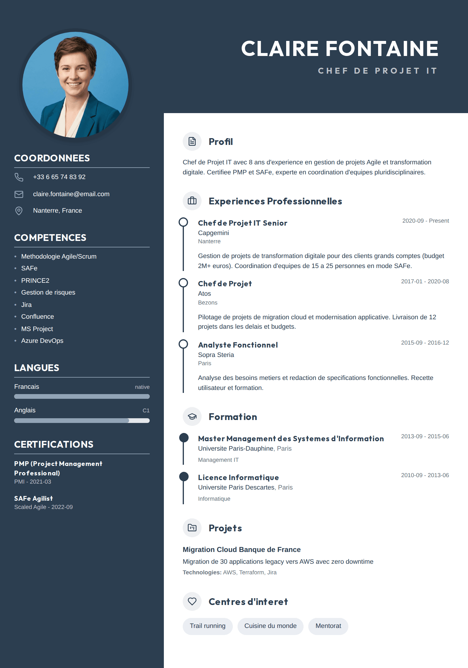 Template CV Corporate Blue