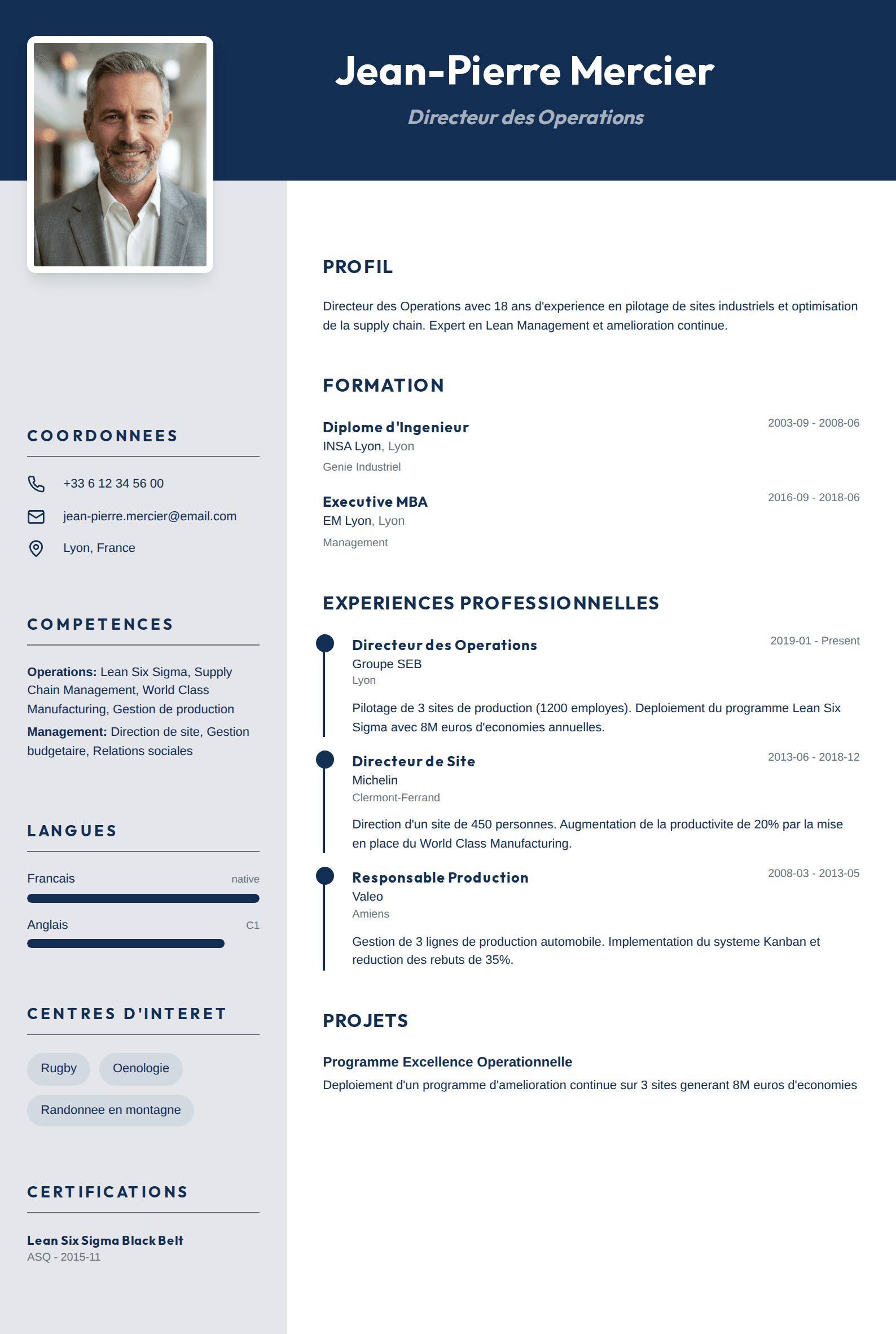 Template CV Corporate Navy V1
