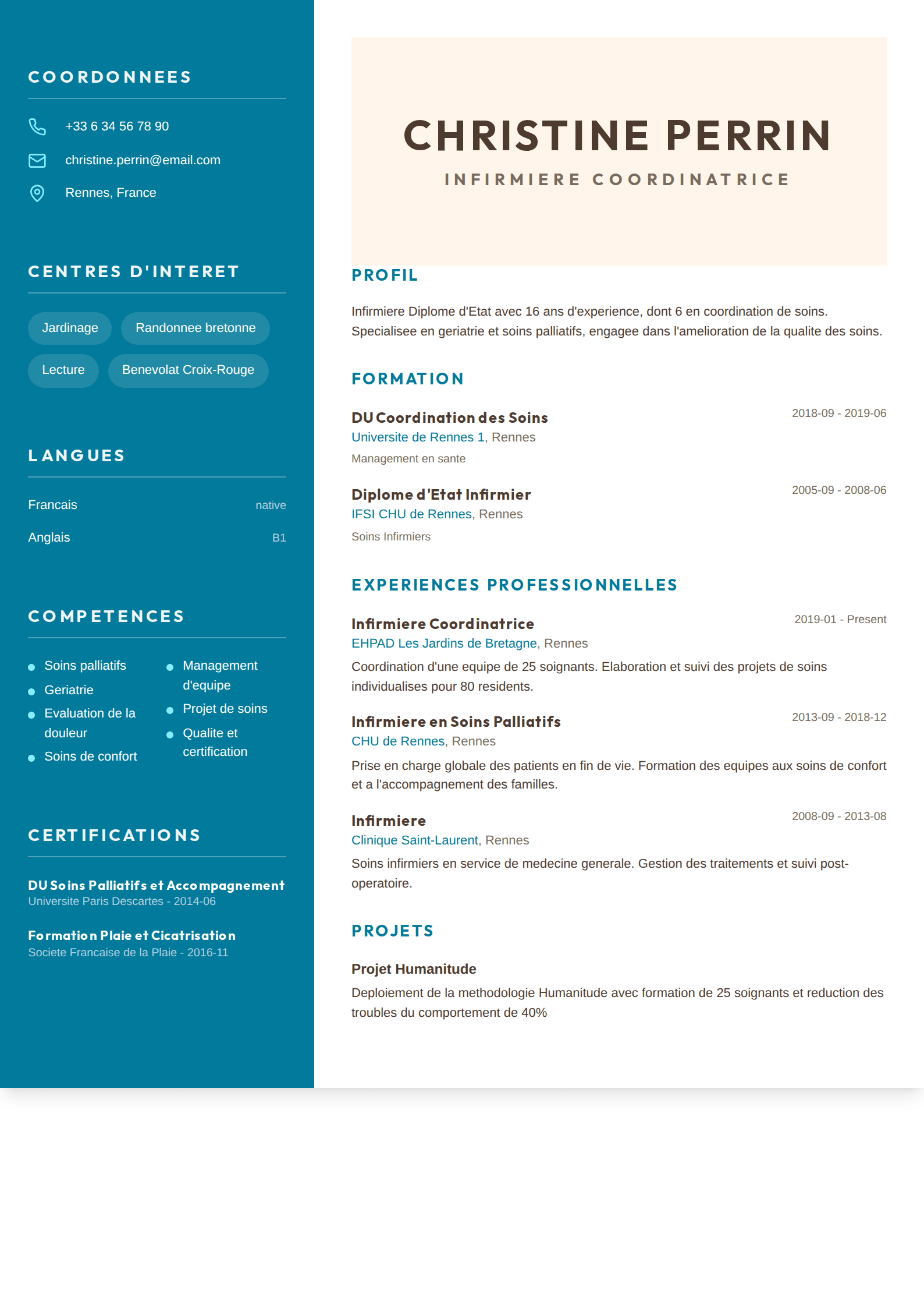 Template CV Cream Brown