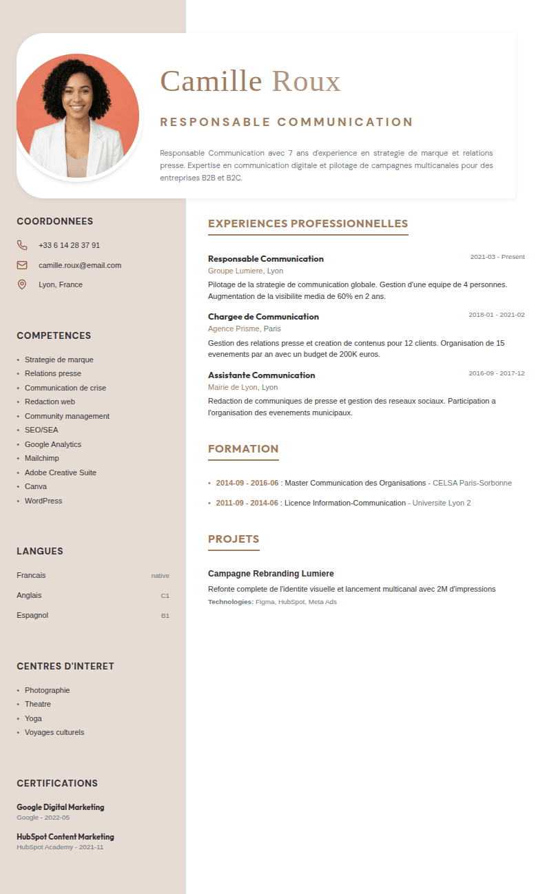 Template CV Elegant Blush