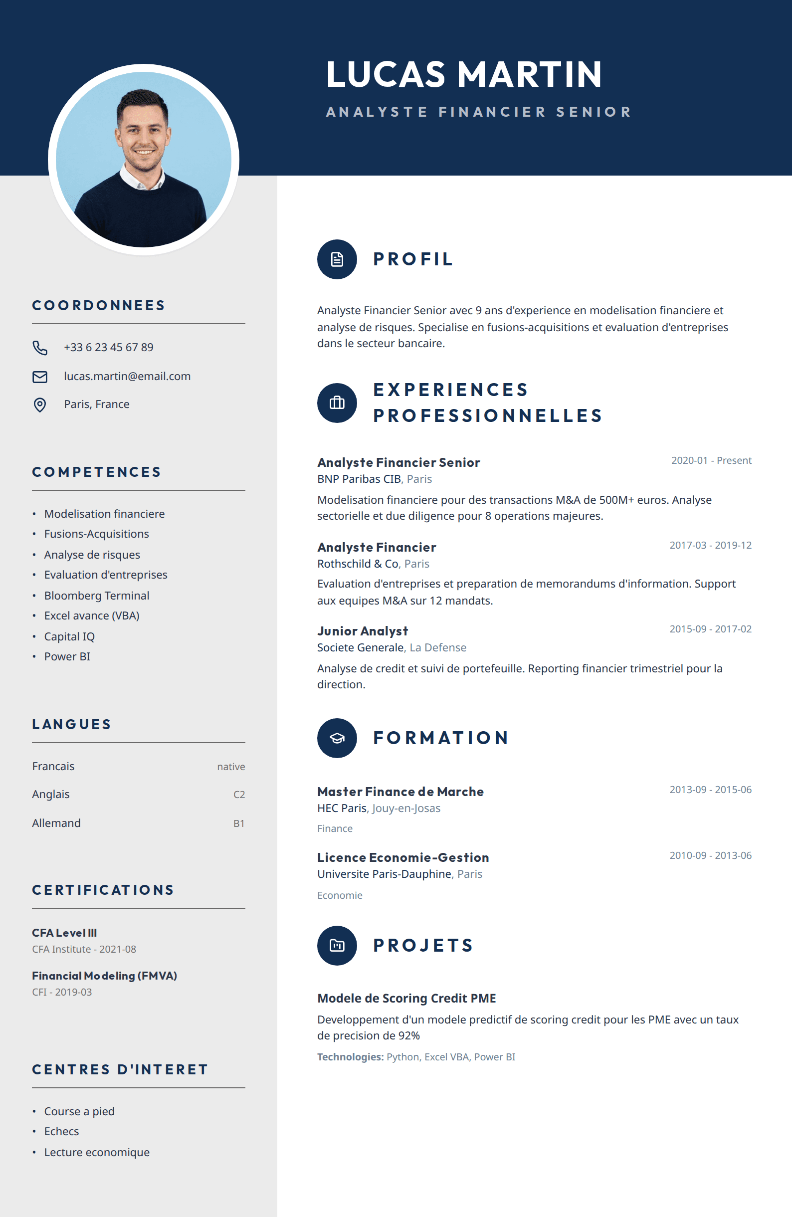 Template CV Navy Timeline