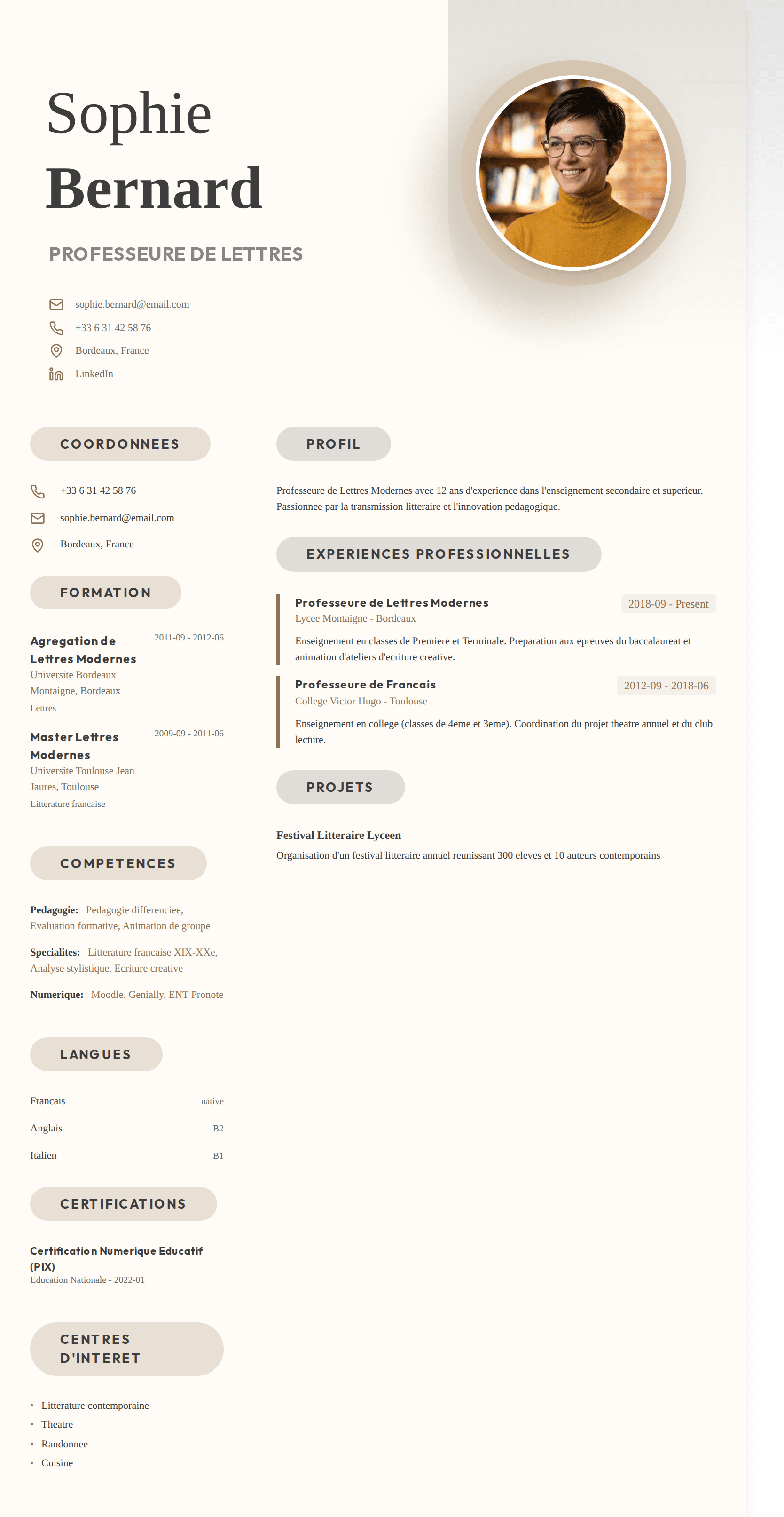 Template CV Organic Cream