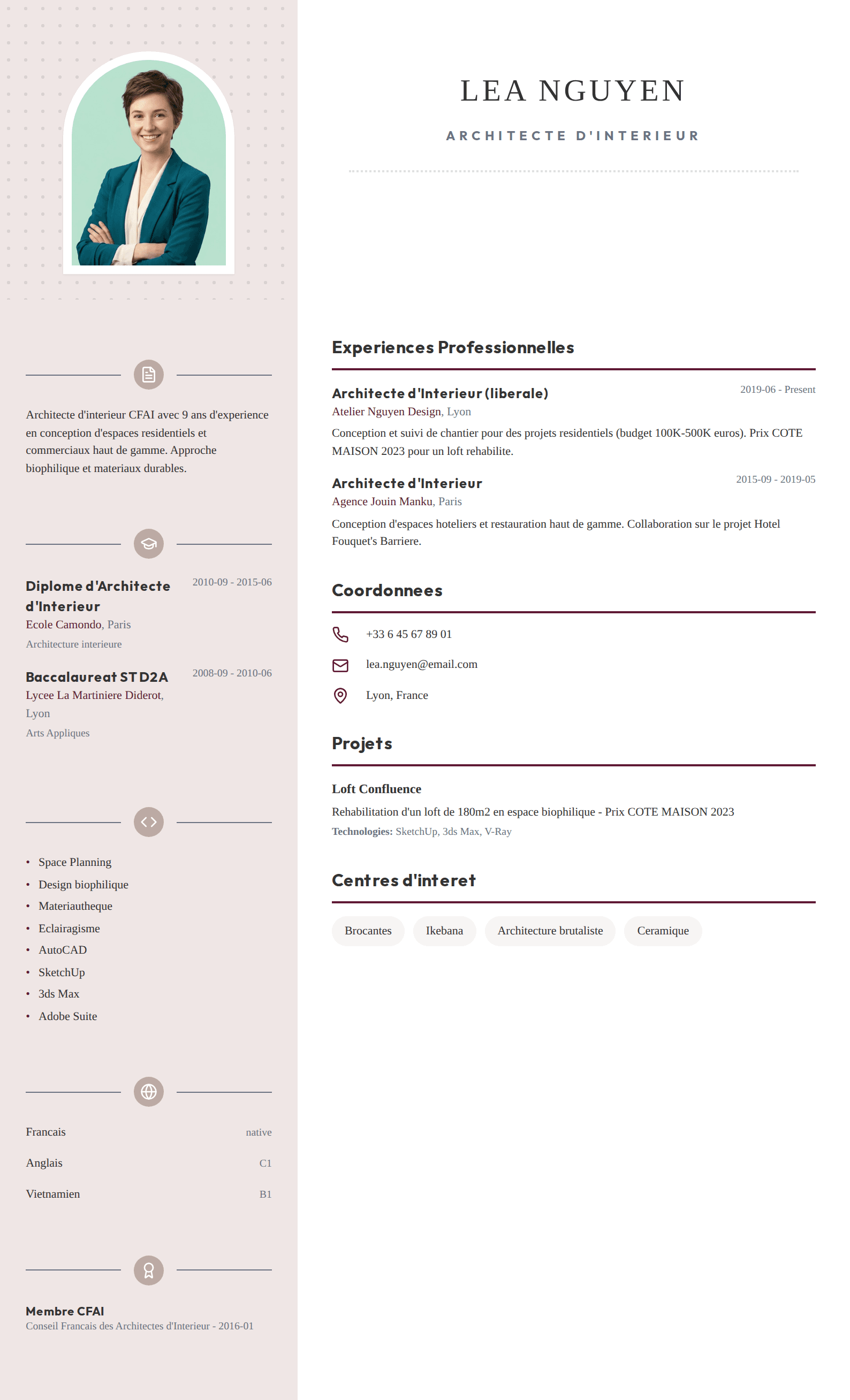Template CV Patterned Virtual